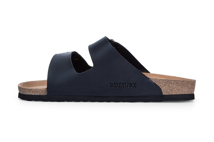 BIRKENSTOCK ララミーロー　黒×ネイビー　39 Birkenstock Arizona (Black / Dark Navy Birko-Flor / Smooth Leather