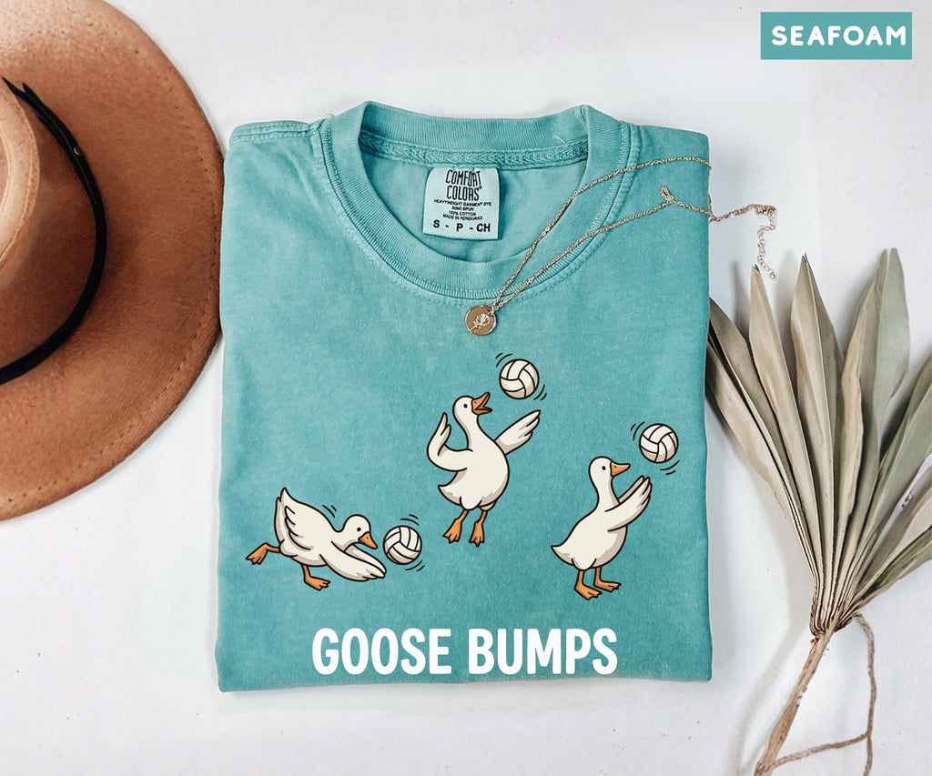 Comfort Colors Volleyball Shirt, Funny Goose Tee, Goose Bumps Tshirt, Volleyball Player Gift, Cute Sports Pun Top, Trendy Volleyball Tee