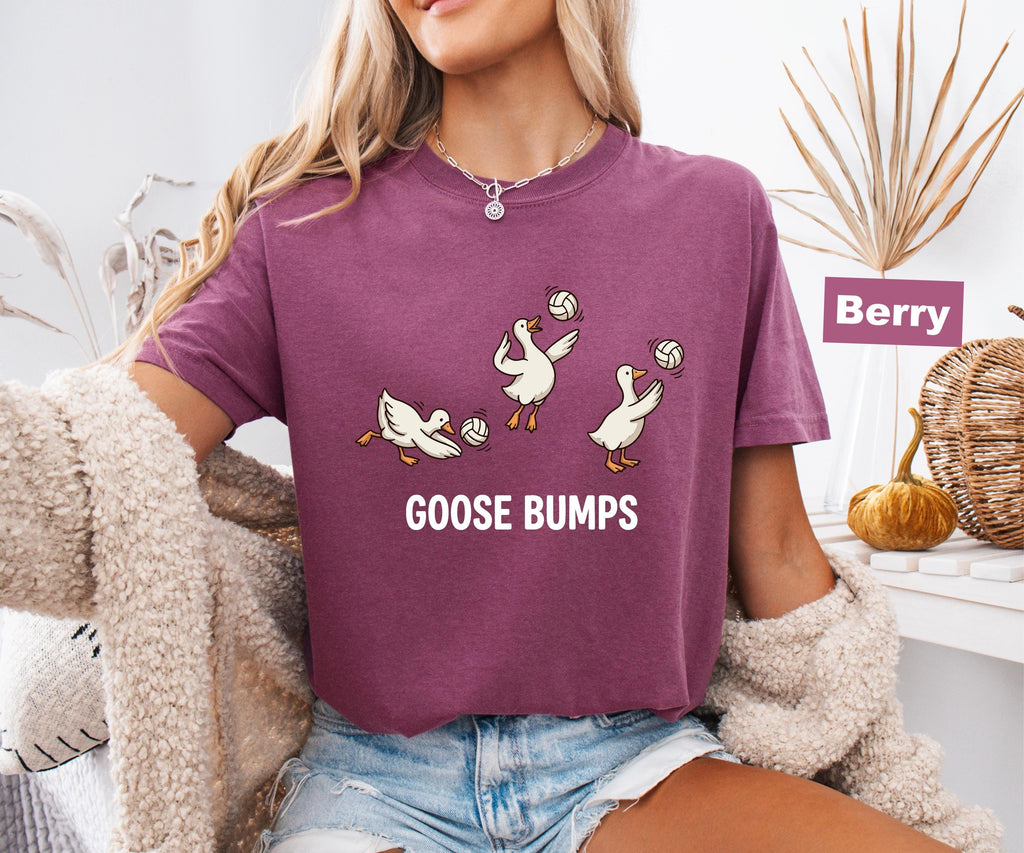 Comfort Colors Volleyball Shirt, Funny Goose Tee, Goose Bumps Tshirt, Volleyball Player Gift, Cute Sports Pun Top, Trendy Volleyball Tee