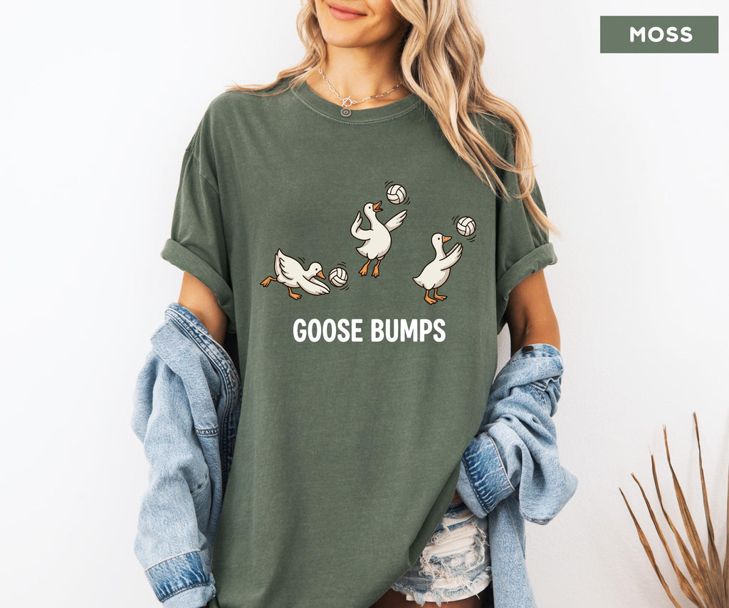 Comfort Colors Volleyball Shirt, Funny Goose Tee, Goose Bumps Tshirt, Volleyball Player Gift, Cute Sports Pun Top, Trendy Volleyball Tee