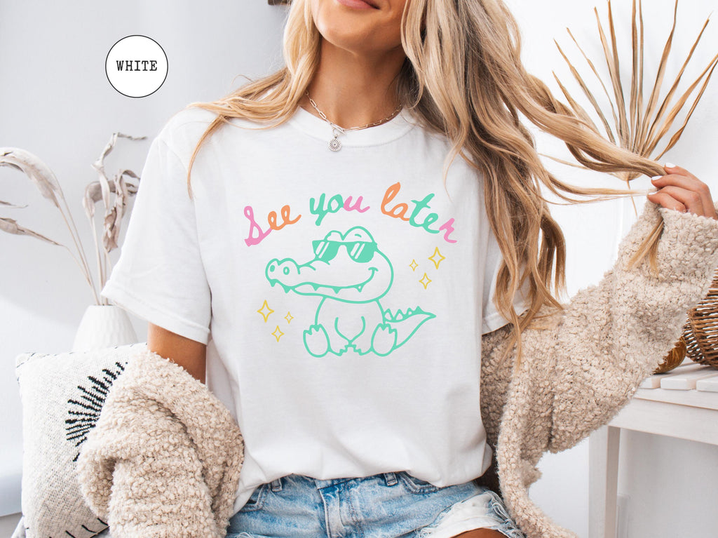 See You Later Alligator Teacher Shirt, Last Day of School Tee, End of Year Comfort Colors® Teacher TShirt, Teacher Summer Gift, Teacher Gift