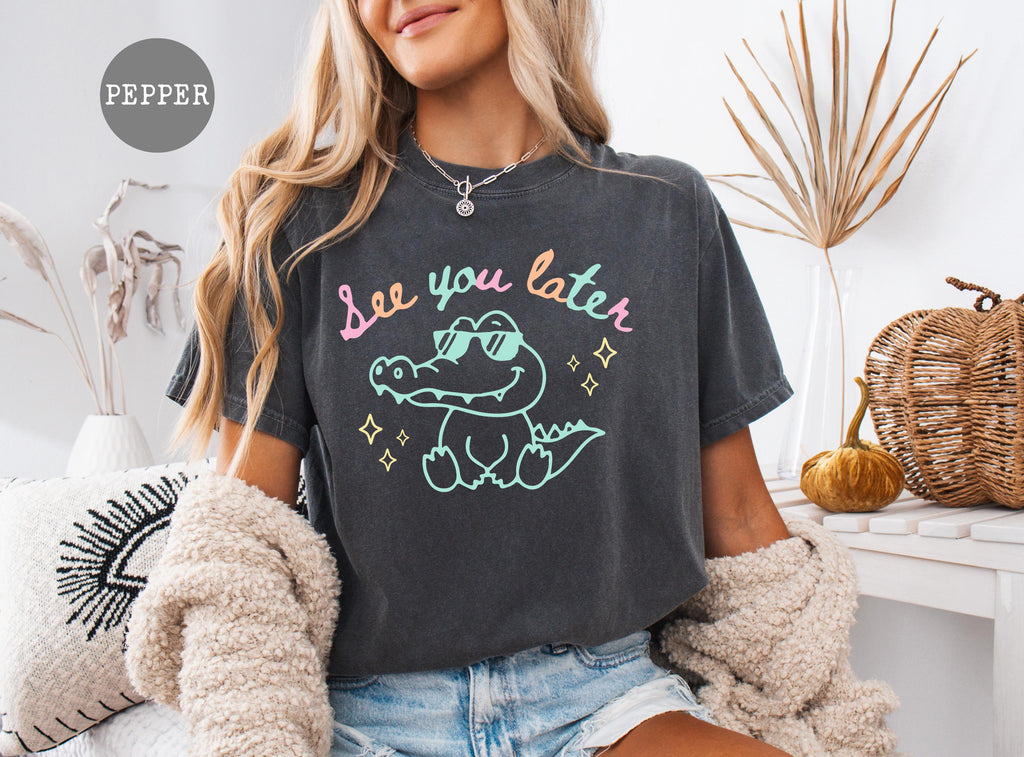 See You Later Alligator Teacher Shirt, Last Day of School Tee, End of Year Comfort Colors® Teacher TShirt, Teacher Summer Gift, Teacher Gift