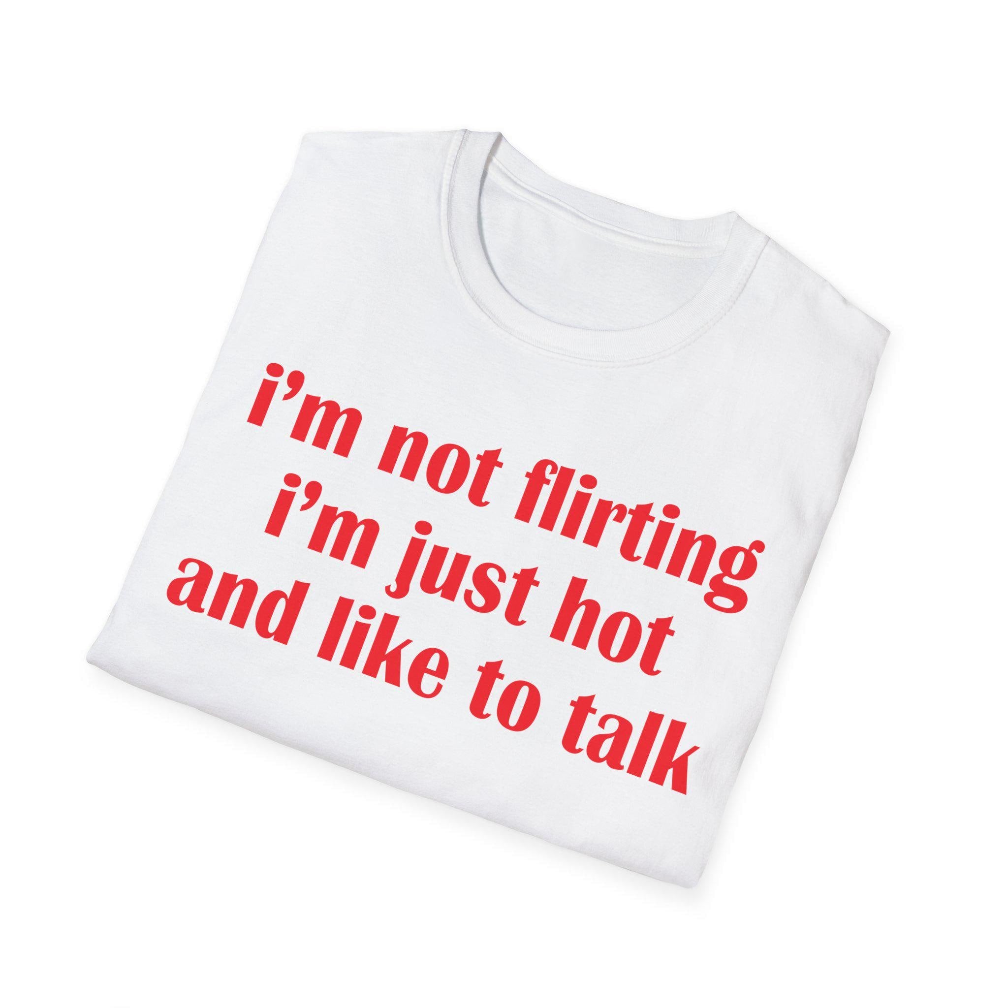 I'm Not Flirting I'm Just Hot And Like To Talk Shirt, Funny Y2K Tee, Sarcastic Women Gift Shirt, Sassy Girl, Trendy Joke Tshirts