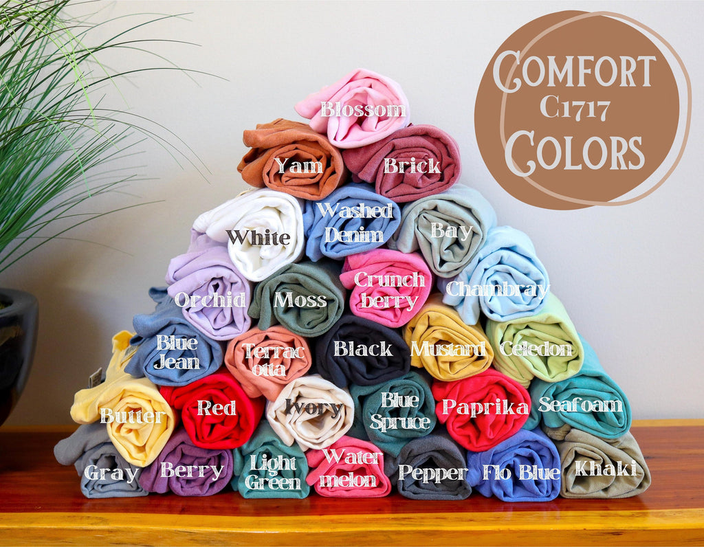 Custom Embroidered Comfort Colors Tshirt, Personalized Embroidered Shirt, Minimalistic Your Text Tee, Varsity Embroidery Outfit, Mothers day