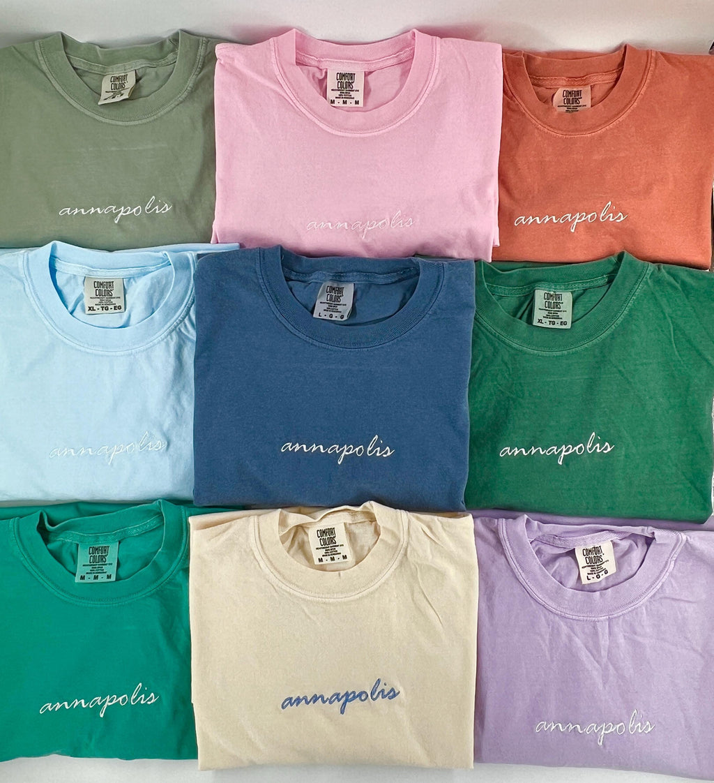 Custom Embroidered Comfort Colors Tshirt, Personalized Embroidered Shirt, Minimalistic Your Text Tee, Varsity Embroidery Outfit, Mothers day