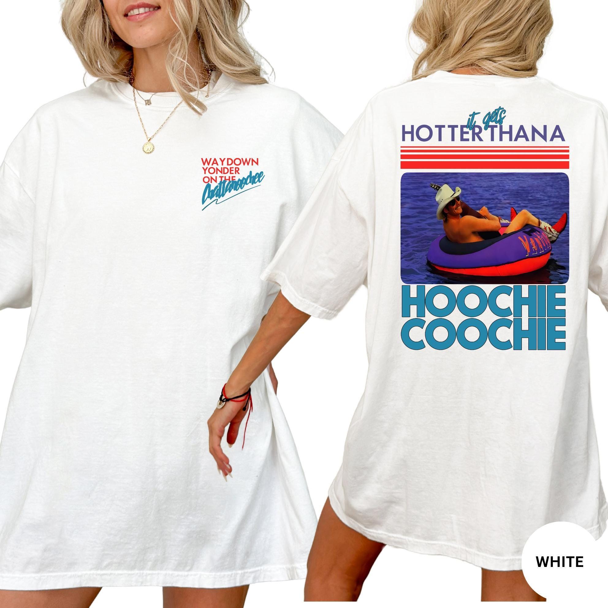 Hotter Than A Hoochie Coochie  Shirt, Meme Summer Vacation Tshirt, Music Lover Gift, 90s Country Music, Trendy Summer Tee