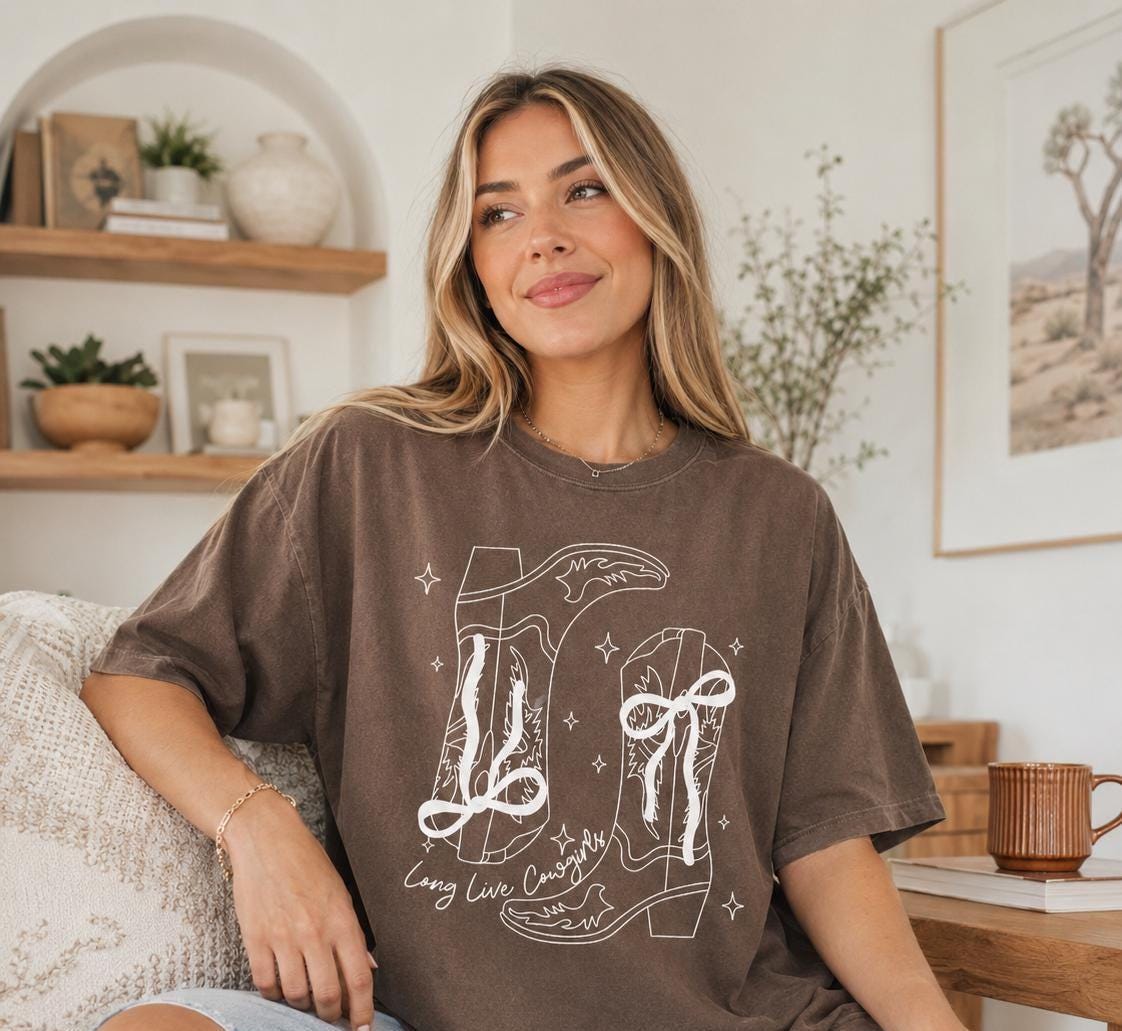 Long Live Cowgirls Shirt Comfort Colors, Trendy Women's Tshirt, Country Music Shirt, Western Cowboy Tee, Cowgirl Boots Shirt, Concert Tee