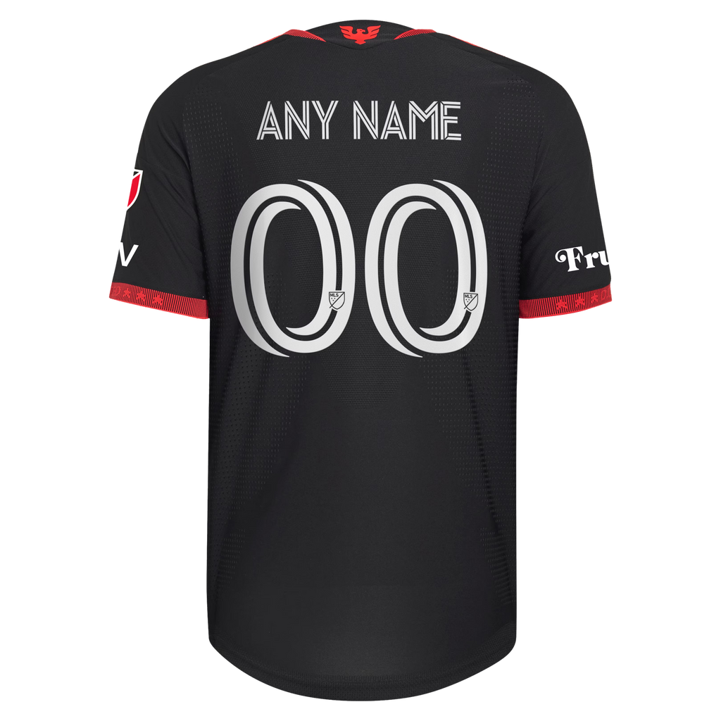 D.C. United // adidas Official 2026 Black-and-Red On-Field Patch Custom Jersey – Black