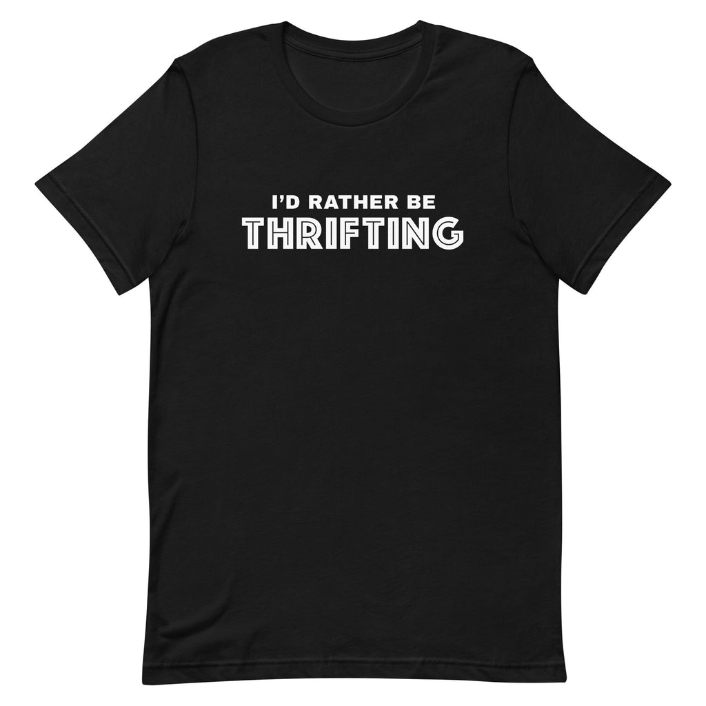 I'd Rather Be Thrifting Tee, thrifting tshirt, retro style t-shirt, women's graphic tees, vintage style t shirt, thrift lover, thrift shop