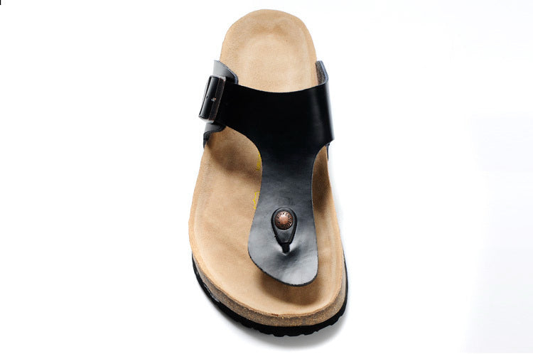 Birkenstock Gizeh Black Leather / Birko-Flor Sandals