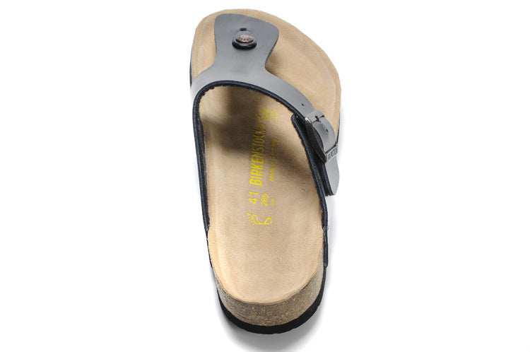 Birkenstock Gizeh Black Leather / Birko-Flor Sandals