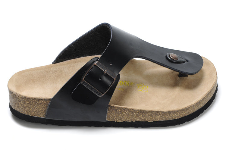 Birkenstock Gizeh Black Leather / Birko-Flor Sandals