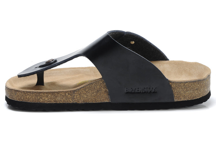 Birkenstock Gizeh Black Leather / Birko-Flor Sandals