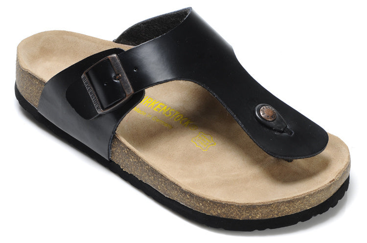 Birkenstock Gizeh Black Leather / Birko-Flor Sandals