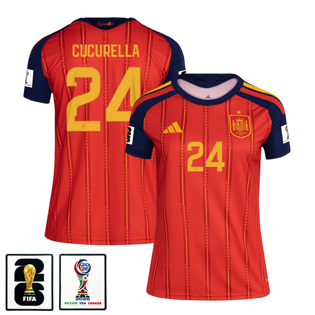 Marc Cucurella 24 Women's Spain National Team 2026 Home Jersey - Red