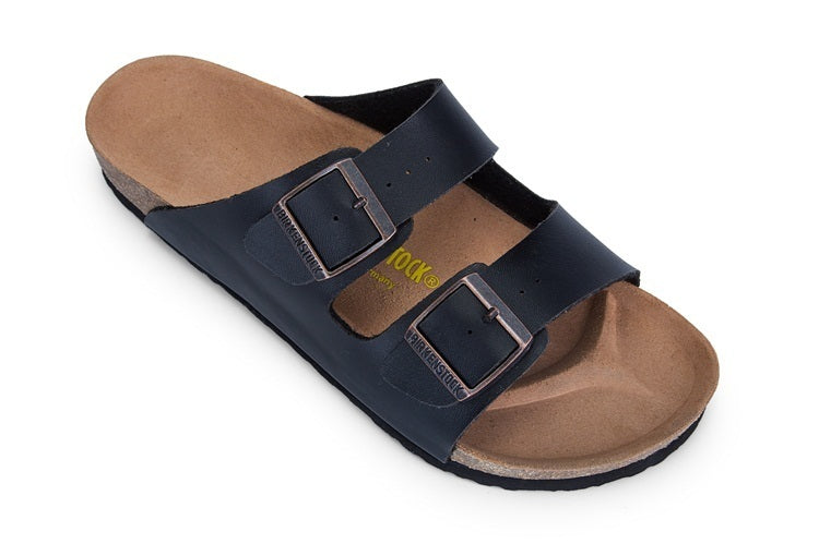 Birkenstock Arizona (Black / Dark Navy Birko-Flor / Smooth Leather)
