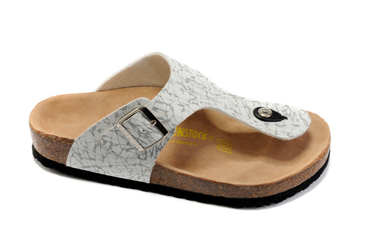 Birkenstock Gizeh White Crackle / Pattern Birko-Flor Sandals