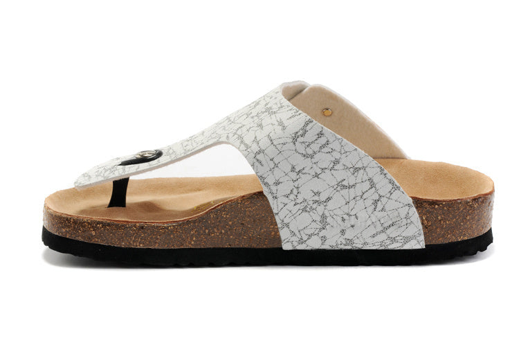 Birkenstock Gizeh White Crackle / Pattern Birko-Flor Sandals