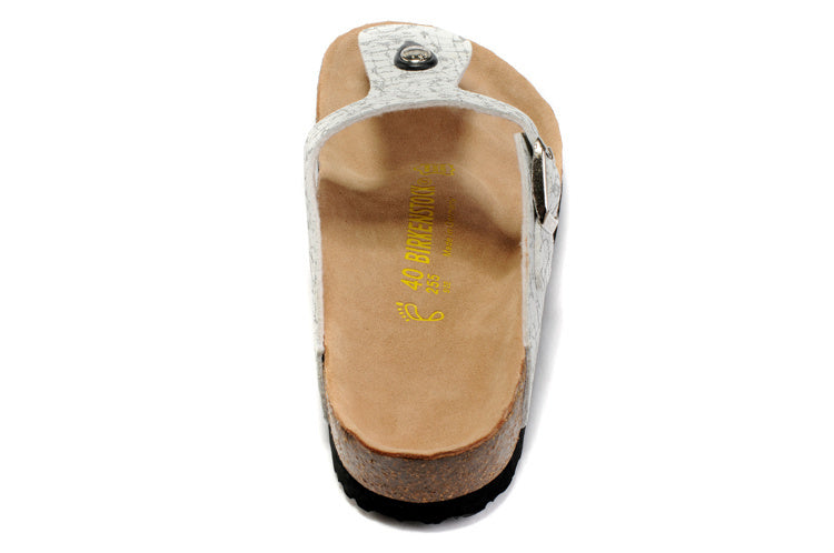 Birkenstock Gizeh White Crackle / Pattern Birko-Flor Sandals