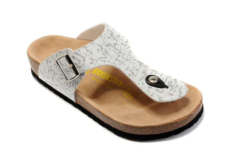 Birkenstock Gizeh White Crackle / Pattern Birko-Flor Sandals