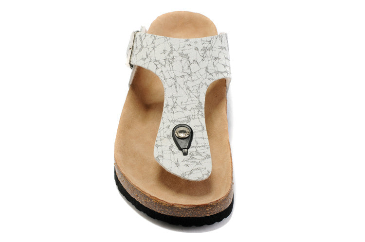 Birkenstock Gizeh White Crackle / Pattern Birko-Flor Sandals