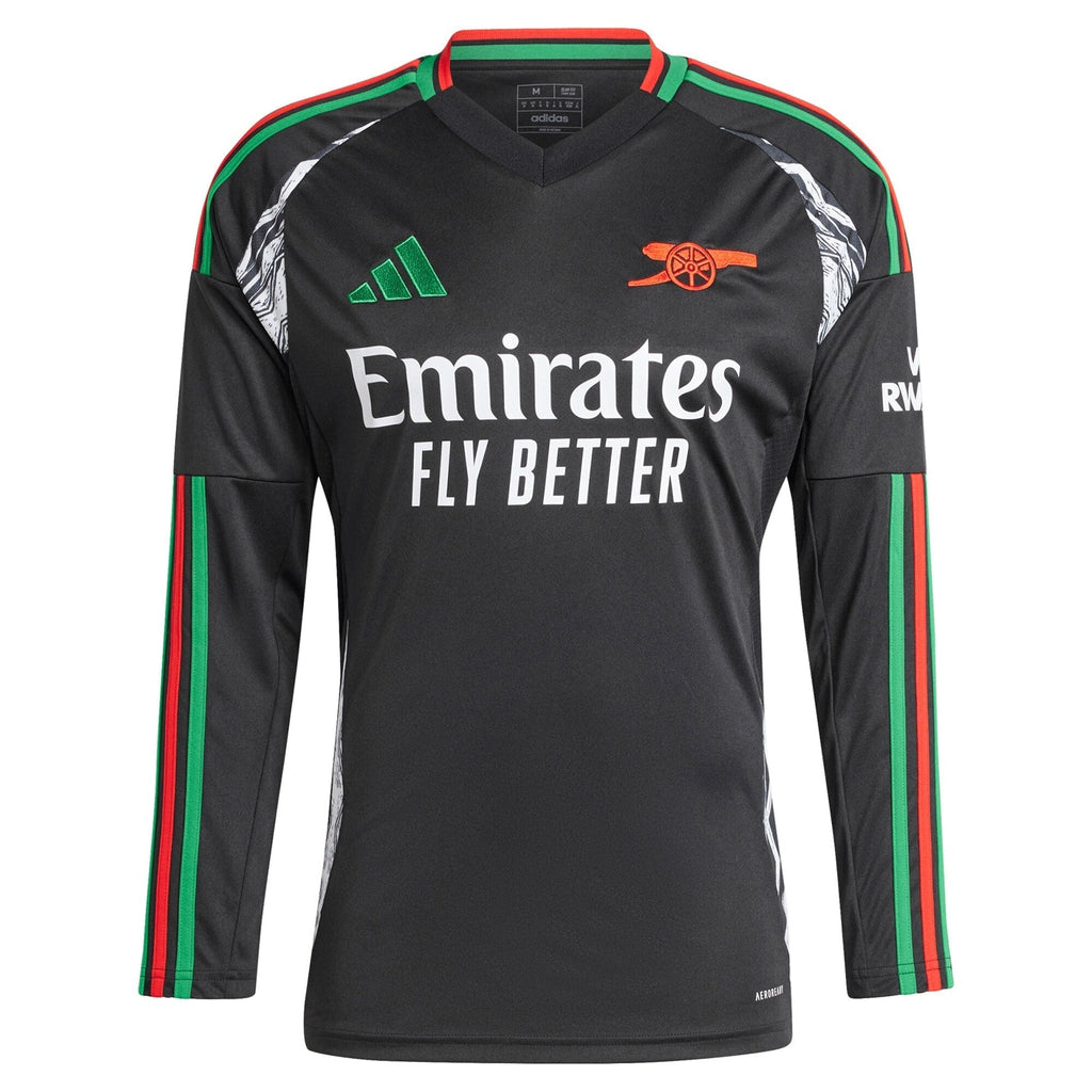 Bukayo Saka Arsenal 2024/25 Away Long Sleeve Player Soccer Shirt - Black