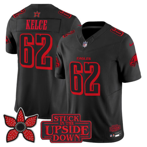 Jason Kelce Philadelphia Eagles 'Stranger Things Edition' Jersey - Black