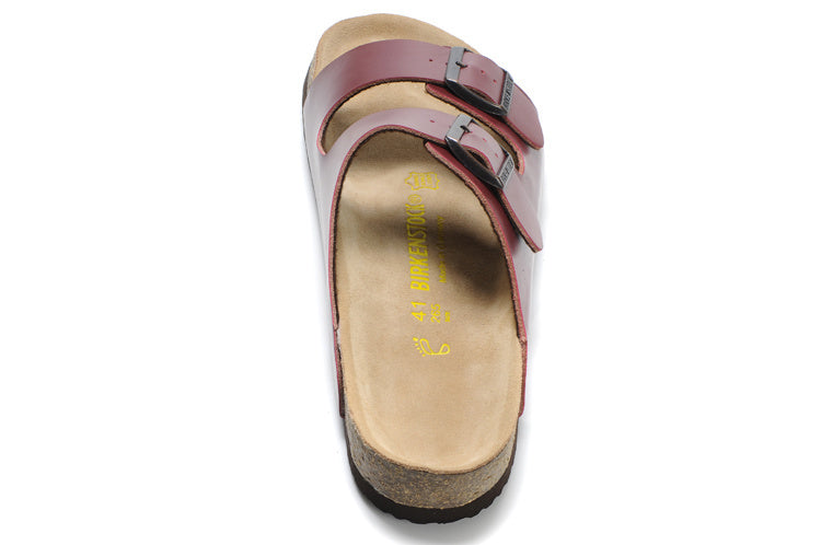 Birkenstock Arizona (Burgundy / Maroon Birko-Flor / Synthetic Leather)