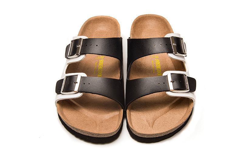 Birkenstock Arizona White & Black Two-Tone