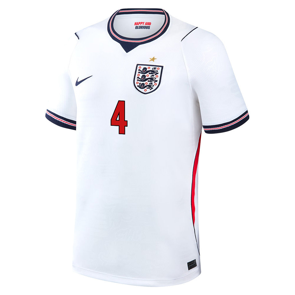Declan Rice 4 England National Team 2026 Home Jersey - White, Men