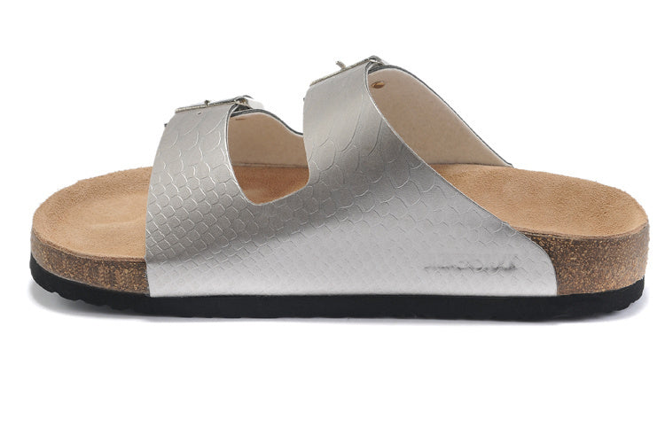 Birkenstock Arizona (Silver Metallic Snake-Embossed Birko-Flor)