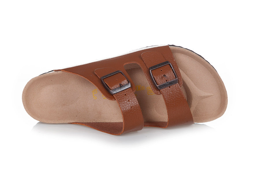 Birkenstock Arizona (Cognac / Brown Textured Leather / Birko-Flor)