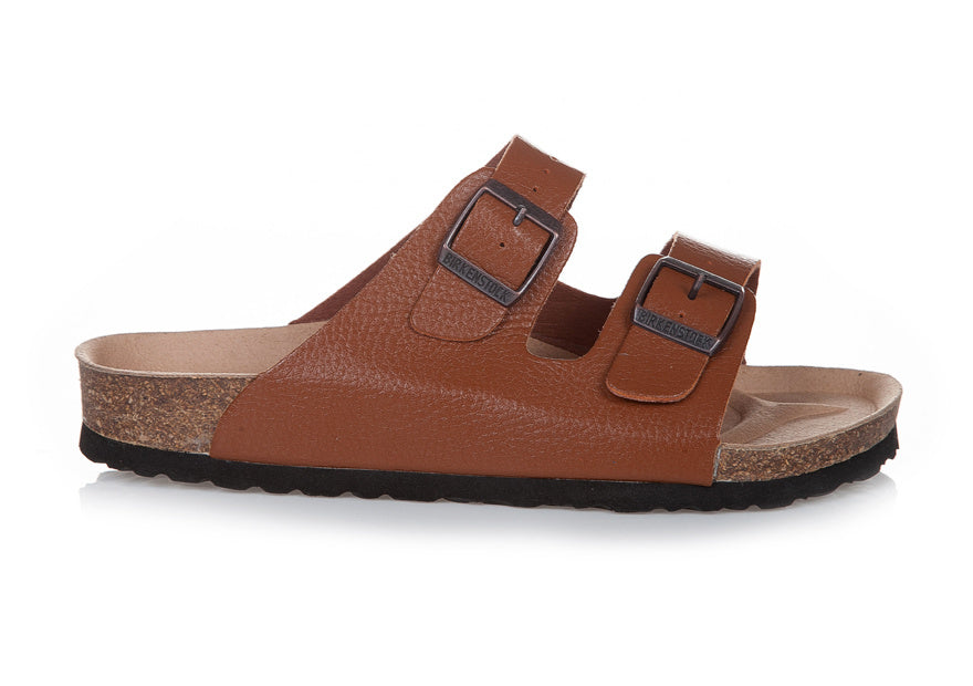 Birkenstock Arizona (Cognac / Brown Textured Leather / Birko-Flor)