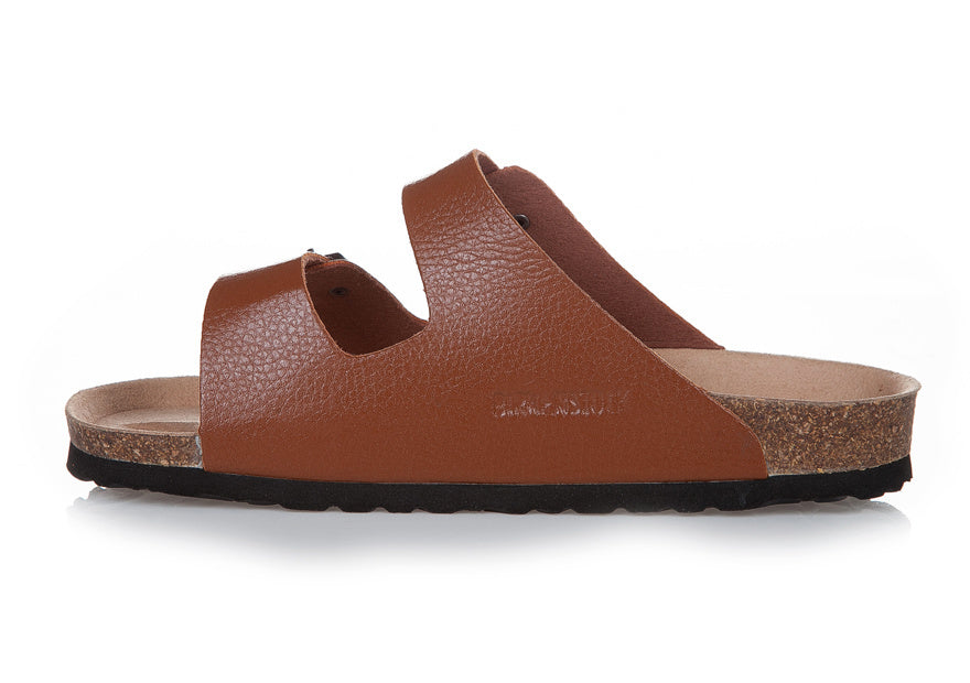 Birkenstock Arizona (Cognac / Brown Textured Leather / Birko-Flor)