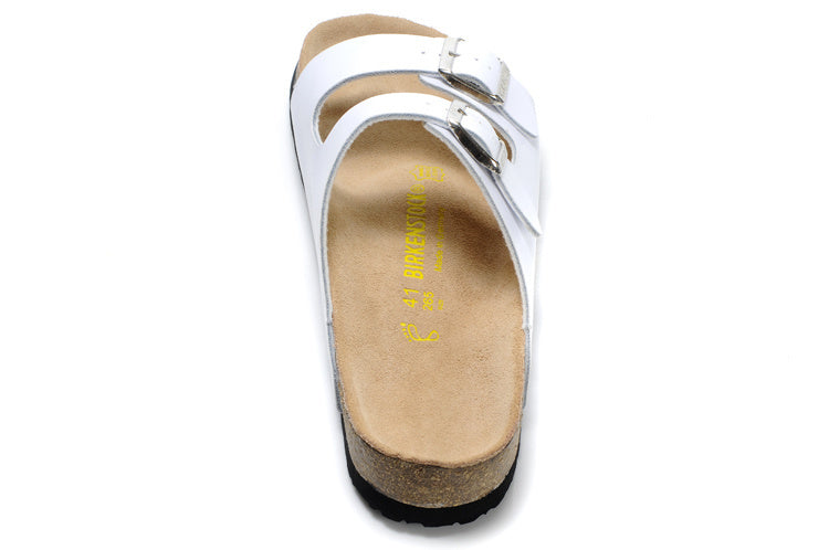 Birkenstock Arizona (White Birko-Flor / Synthetic Leather)