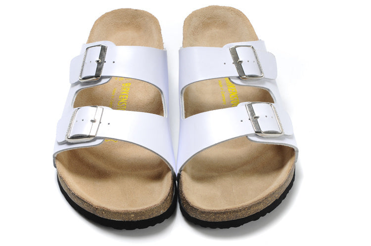 Birkenstock Arizona (White Birko-Flor / Synthetic Leather)