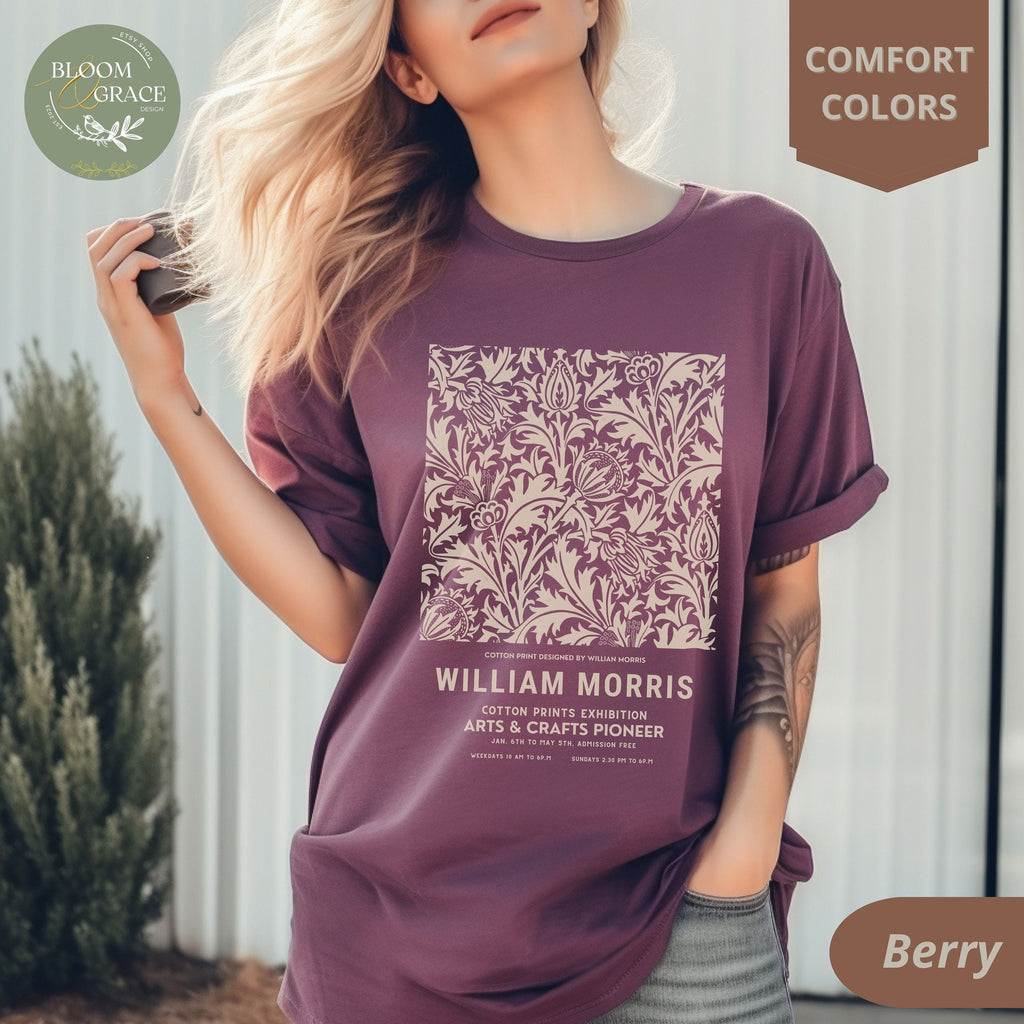 Retro Floral Shirt Women Flowers Tshirt Comfort Colors William Morris Shirt Classy Aesthetic T Shirt Gift Nature Lover Women Graphic Tee