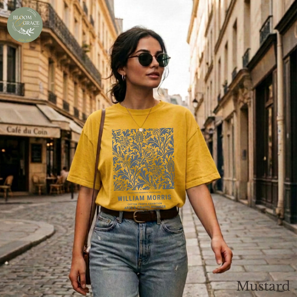 Retro Floral Shirt Women Flowers Tshirt Comfort Colors William Morris Shirt Classy Aesthetic T Shirt Gift Nature Lover Women Graphic Tee