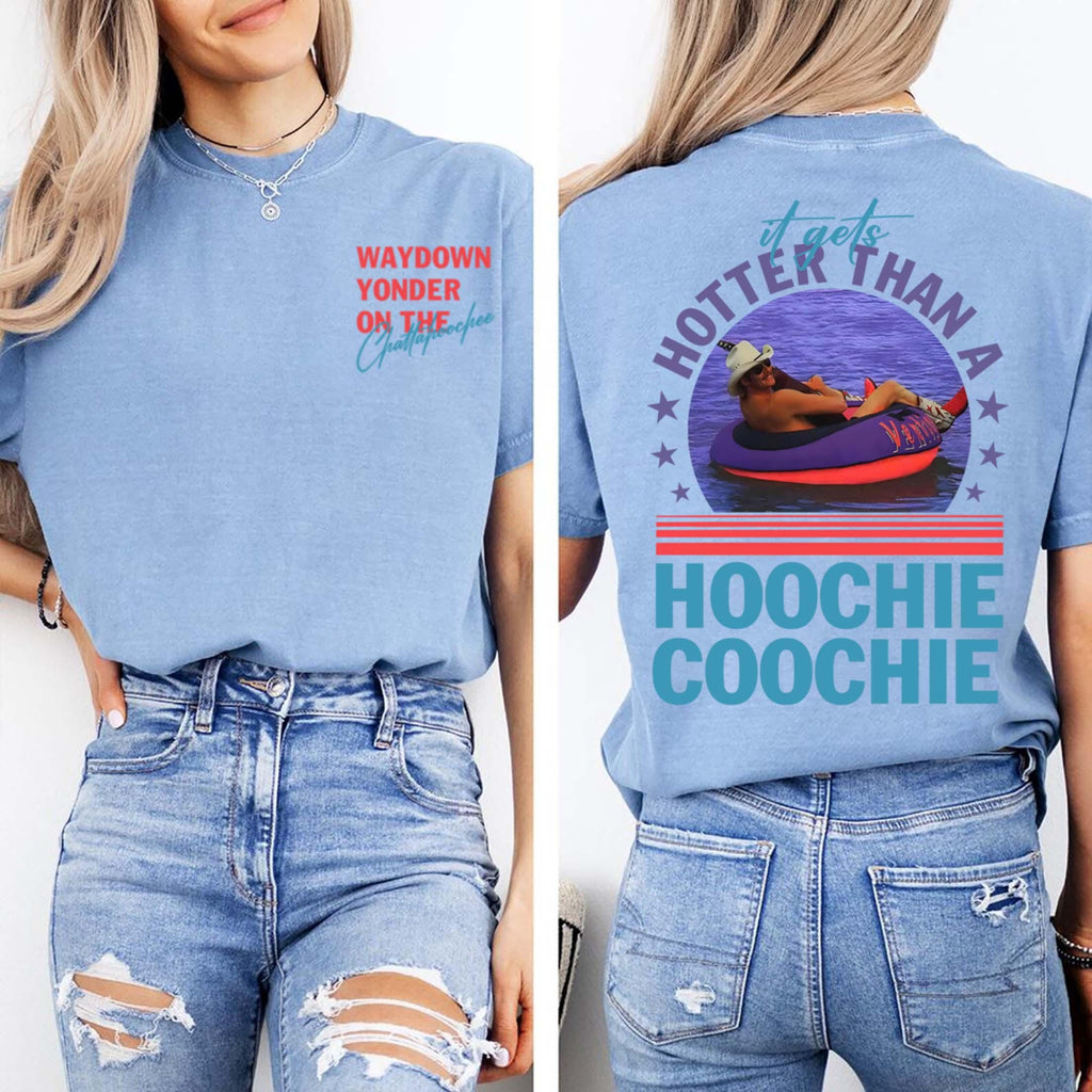 Vintage Hotter Than A Hoochie Coochie Retro Shirt, Meme Summer Vacation Tshirt, Music Lover Tshirt, 90s Country Music, Trendy Summer Tee