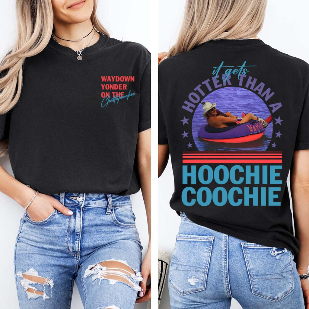 Vintage Hotter Than A Hoochie Coochie Retro Shirt, Meme Summer Vacation Tshirt, Music Lover Tshirt, 90s Country Music, Trendy Summer Tee