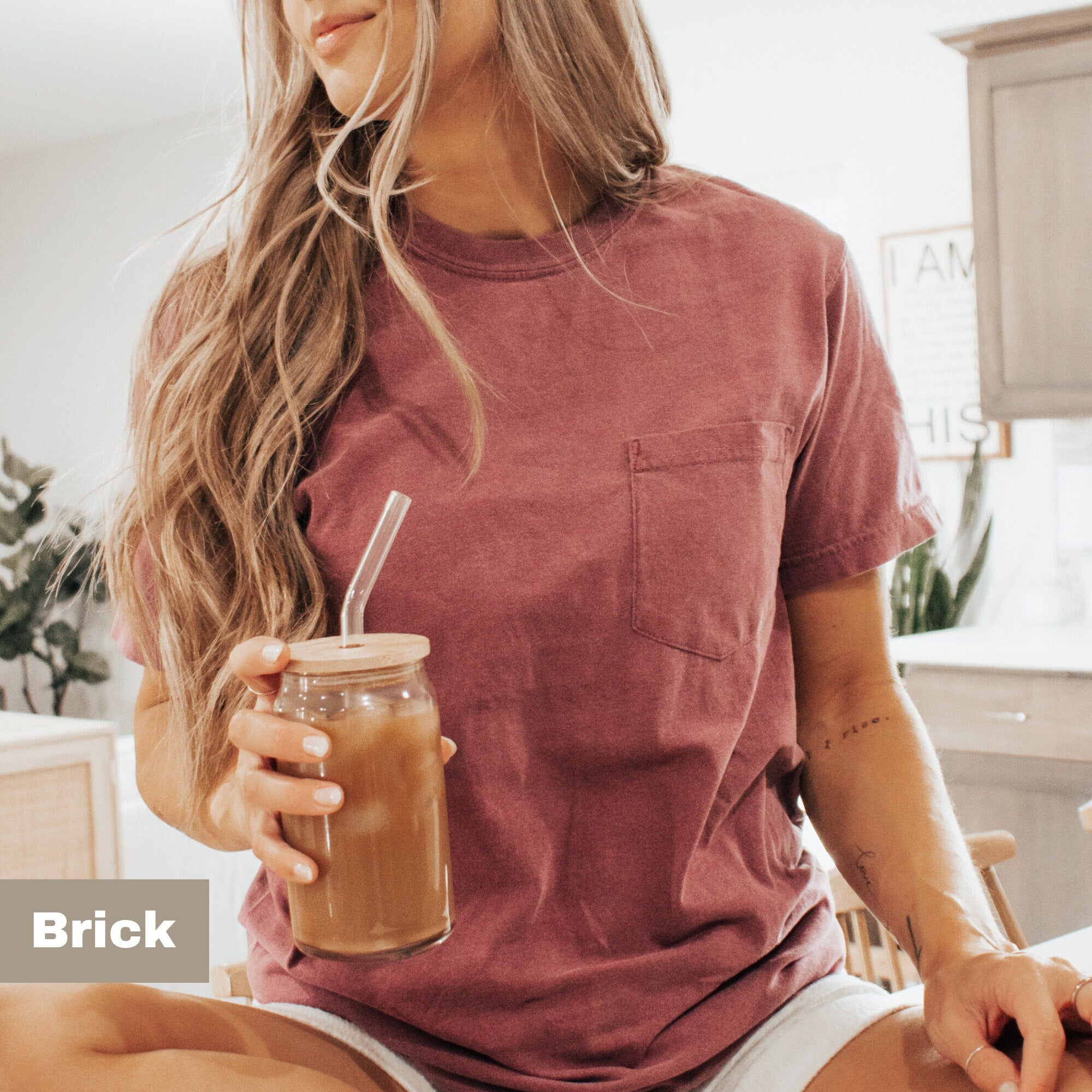 Comfort Colors Pocket T-Shirt Pocket tee Oversized tshirt Unisex Tee %100 Cotton Shirt Trendy Soft Vintage TShirts Color Set 1