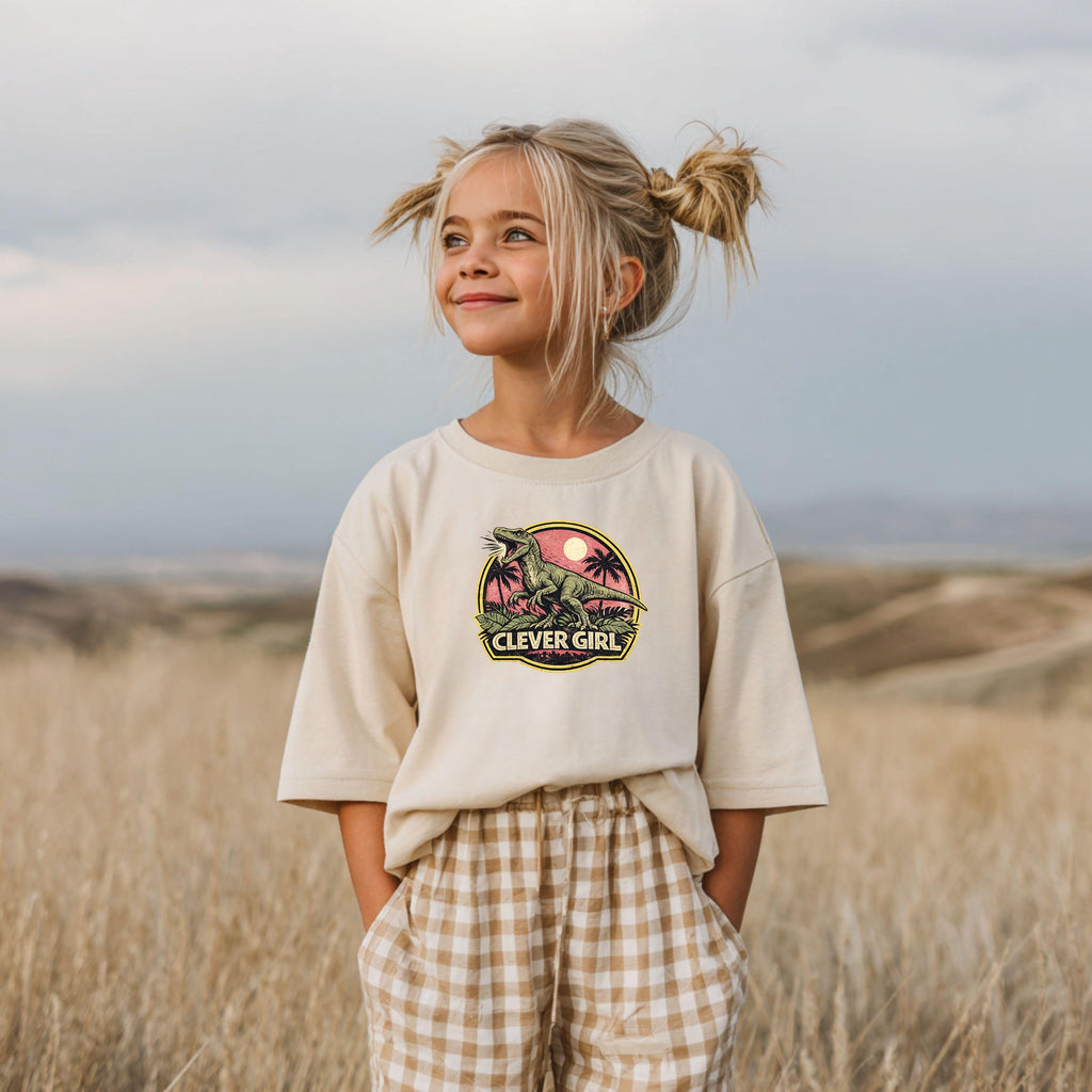 Clever Girl Dinosaur Shirt, Vintage Jurassic Style T-Shirt & Sweatshirt, Funny Dinosaur Graphic Tee, Unisex Adult and Youth | Raptor Shirt