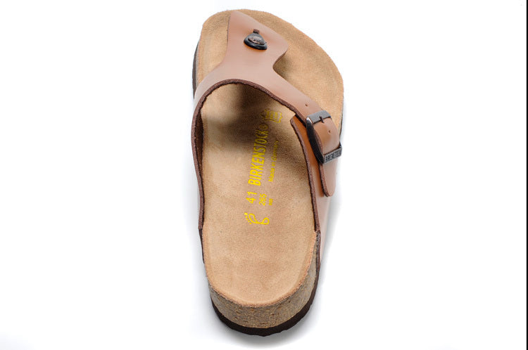 BIRKENSTOCK Gizeh Natural Leather (Glossy Cognac / Vintage Brown)