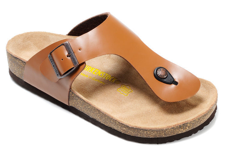 BIRKENSTOCK Gizeh Natural Leather (Glossy Cognac / Vintage Brown)
