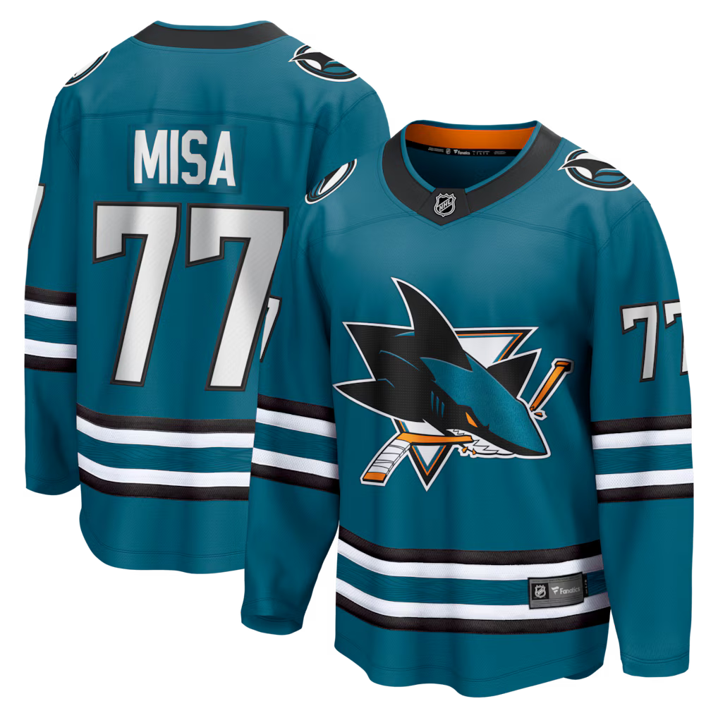 Michael Misa San Jose Sharks Home Premium Jersey - Teal