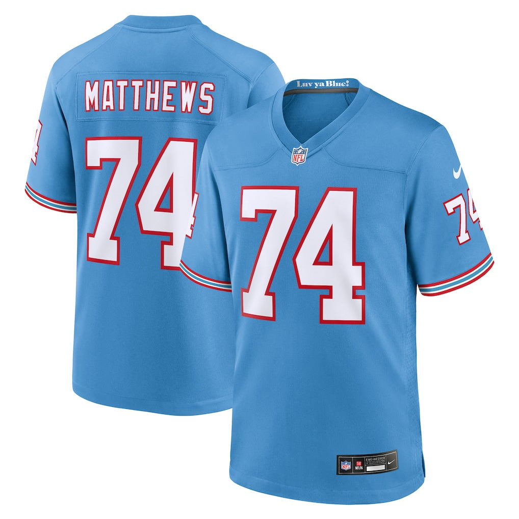 Bruce Matthews Tennessee Titans Retired Player Alternate Jersey - Light Blue