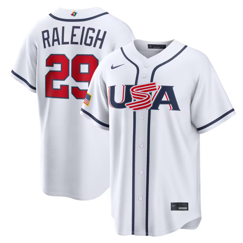 Cal Raleigh USA Baseball 2026 World Baseball Classic Home Stadium Jersey - White