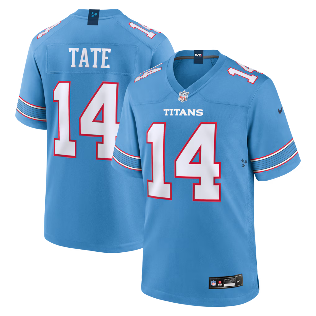 Carnell Tate Tennessee Titans 2026 NFL Draft First Round Pick No. 4 Jersey - Light Blue