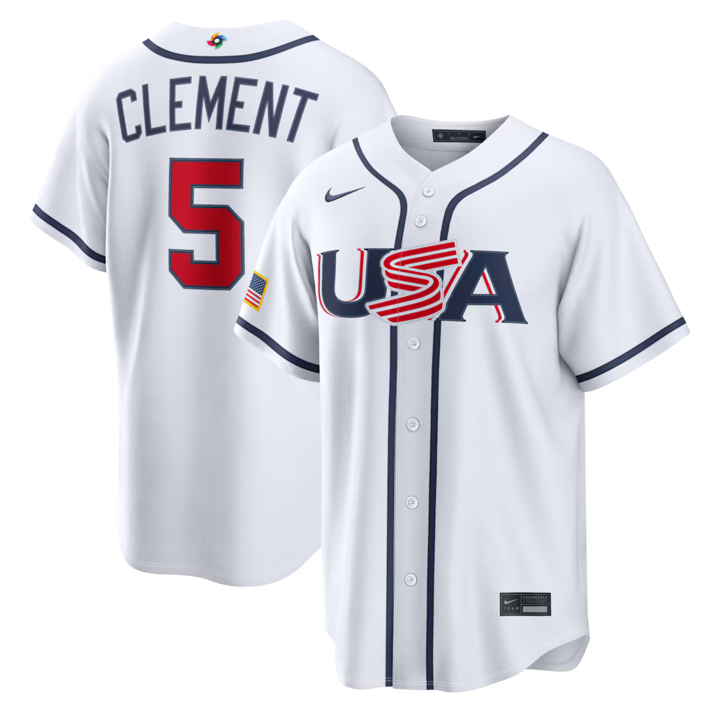 Ernie Clement USA Baseball 2026 World Baseball Classic Home Stadium Jersey - White