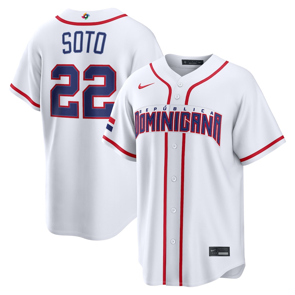 Juan Soto Dominican Republic Baseball 2026 World Baseball Classic Home Stadium Jersey - White